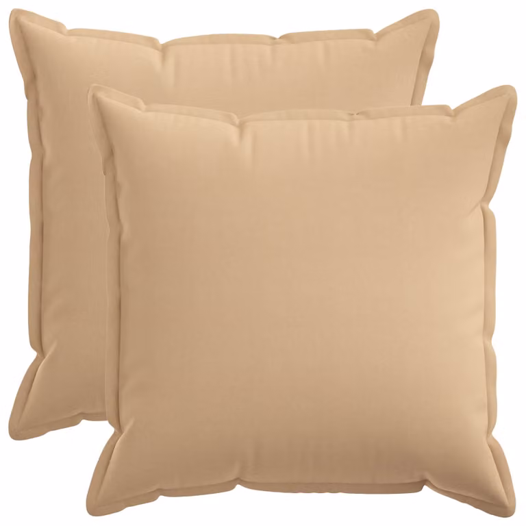Set di 2 cuscini vidaXL HOUTEN beige con rivestimento lavabile in poliestere L 80 x P 80 x H 80 cm
