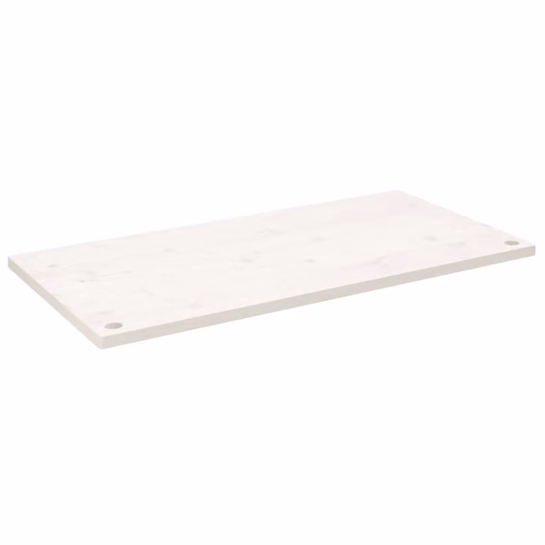 Piano Scrivania Bianco 100x60x2,5 cm in Legno Massello di Pino