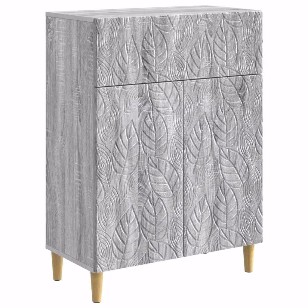 Credenza Sonoma vidaXL in legno ingegnerizzato grigio e marrone, L 66 cm x P 34,5 cm x H 90 cm – 2