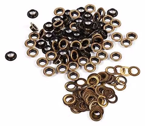 Occhielli metallici da 8 mm, rotondi, disponibili in bronzo, nero e oro, confezione da 100 pezzi