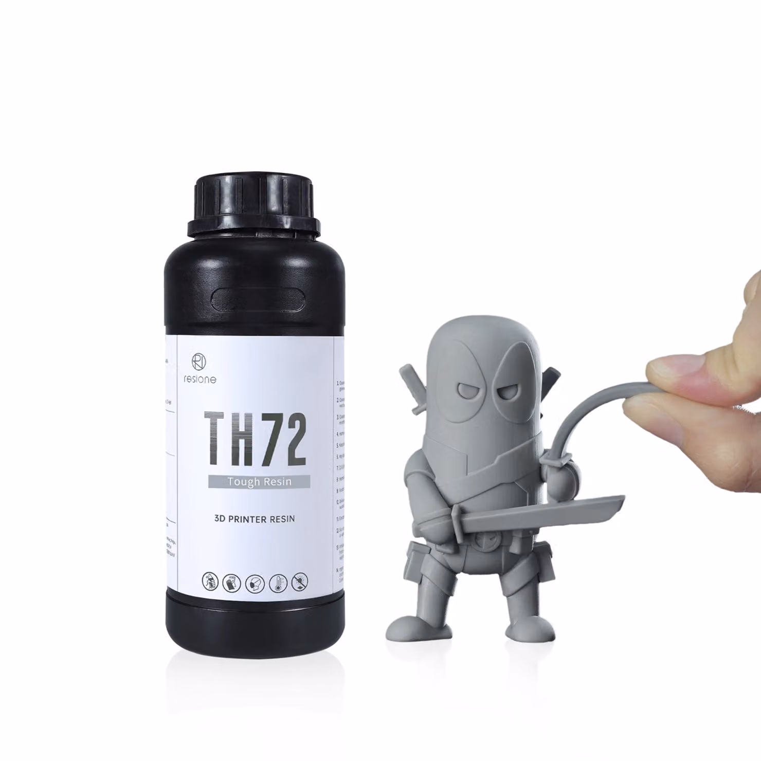 resina UV per stampanti 3D, robustezza durevole, ideale per figure, TH72Grigio medio-1000g