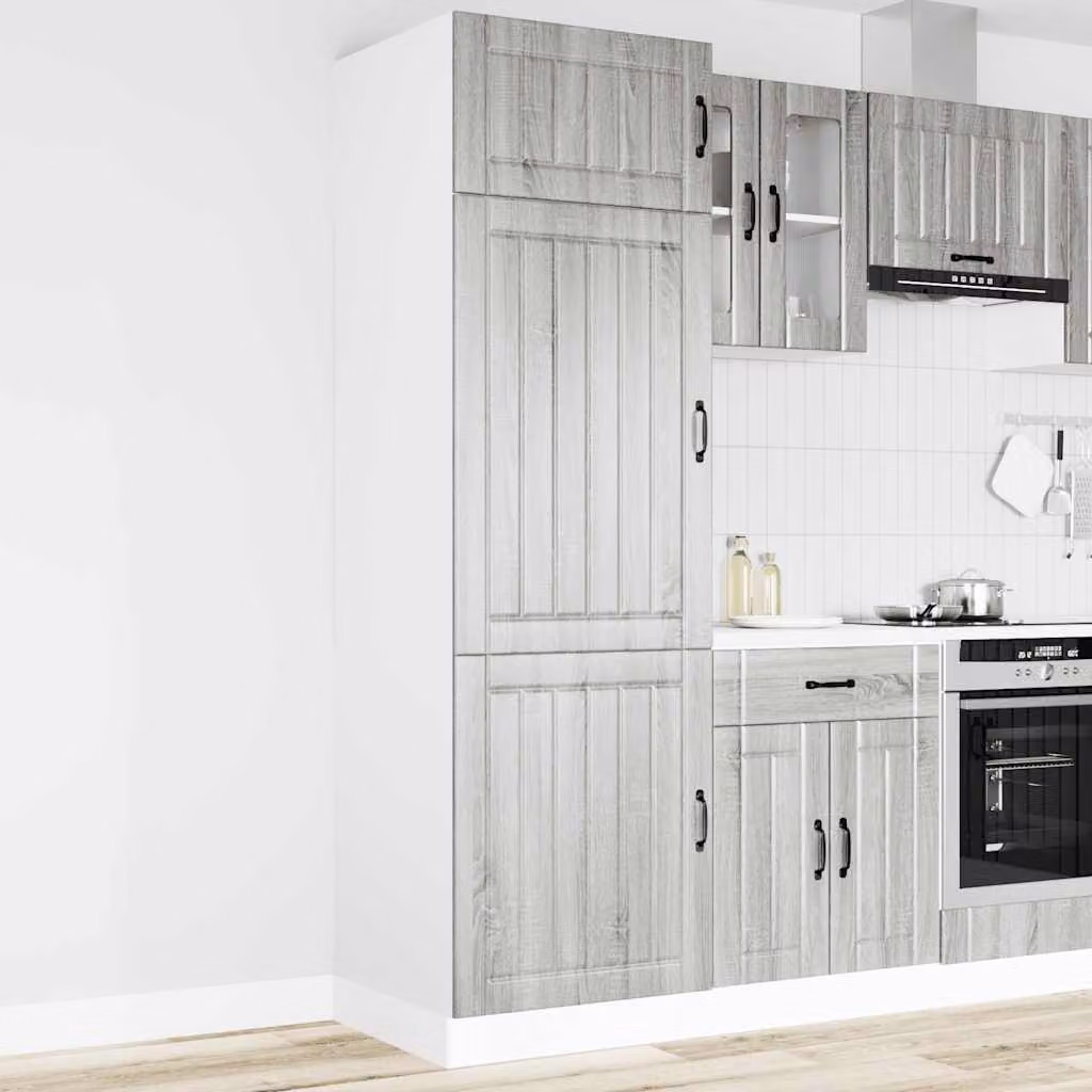 vidaXL Armadio da Cucina Lucca Grigio Sonoma in Legno Multistrato