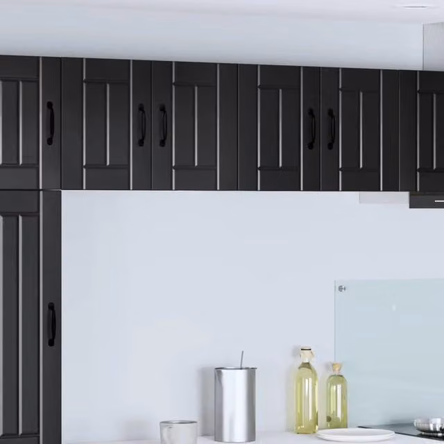 Set di 2 pensili da cucina vidaXL neri con ante scorrevoli in legno, L: 60 cm, P: 31 cm, H: 40 cm