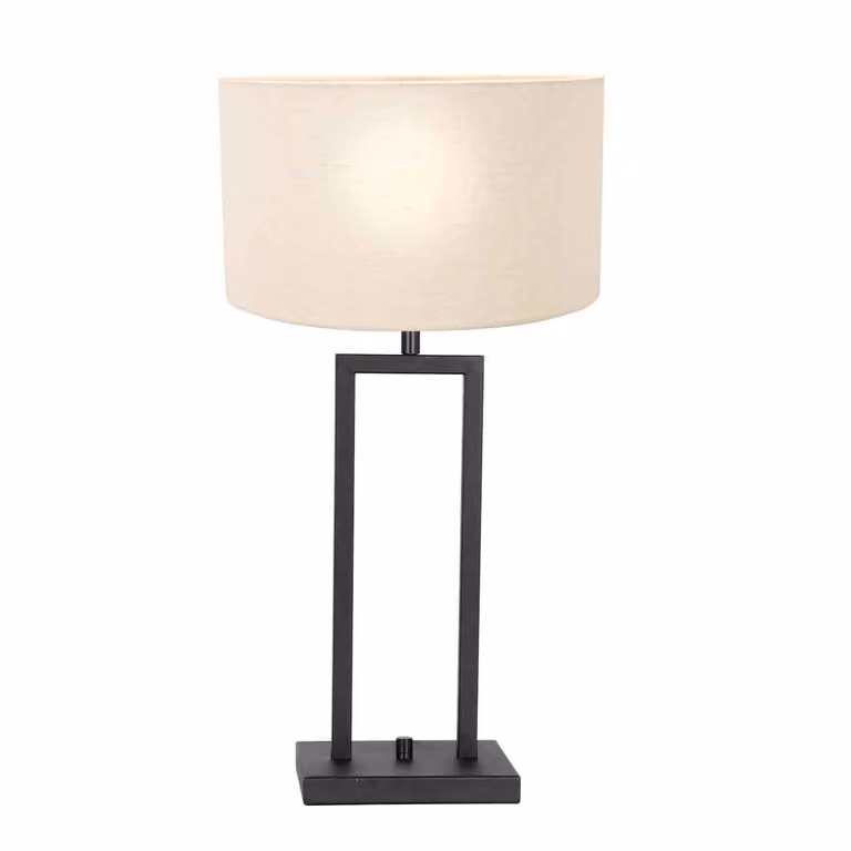 Lampada da tavolo - nero - Stang - metallo tessile - Ø 30cm - E27 - 8211ZW - Steinhauer