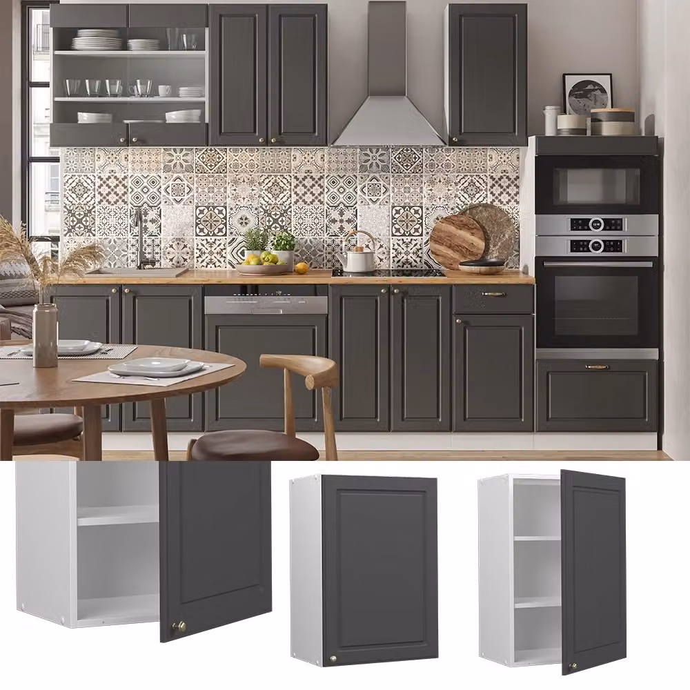 Pensile da cucina Vicco Fame-Line Antracite, Oro e Bianco con ante a battente e finitura opaca L: 50 cm – 2