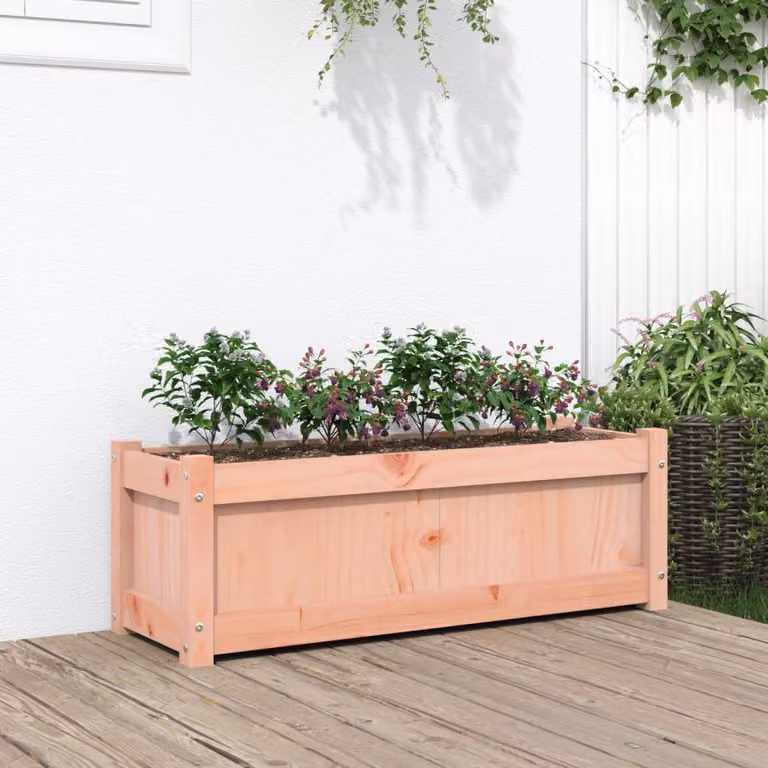 Fioriera da giardino vidaXL in legno massello di Douglas, colore marrone, L 90 x P 31 x H 31 cm