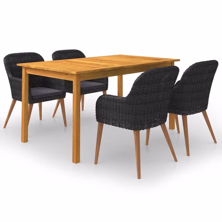 Maison Exclusive - Set da pranzo da giardino 5 pezzi nero
