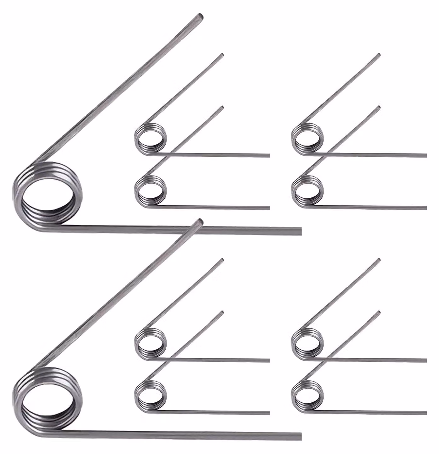 Molle a torsione, 10 pezzi, a forma di "V", in acciaio inossidabile, diametro 0,5 mm, diametro 4,5 mm, 3 spire, 60°