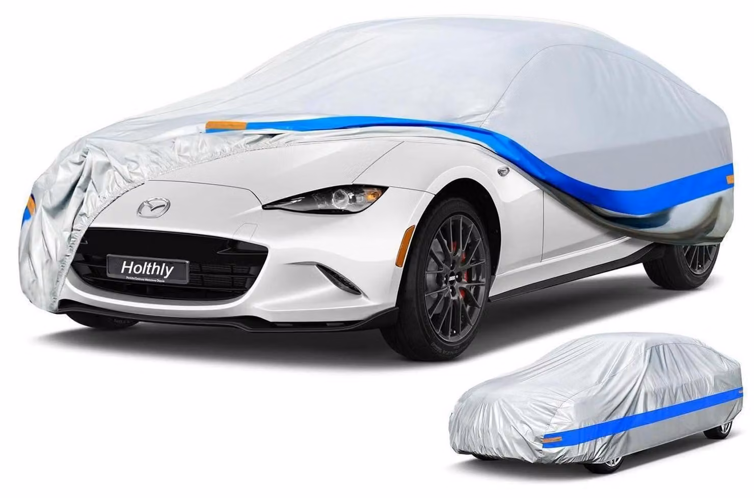 Copertura impermeabile e traspirante per auto, adatta a coupé fino a 420 cm, colore grigio-blu