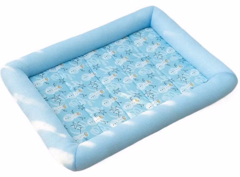 Cuccia per cani refrigerante, taglia XL, 80 x 65 cm, blu, quadrata, traspirante, morbida, divano per cani ideale per cani di taglia media e grande e per gatti