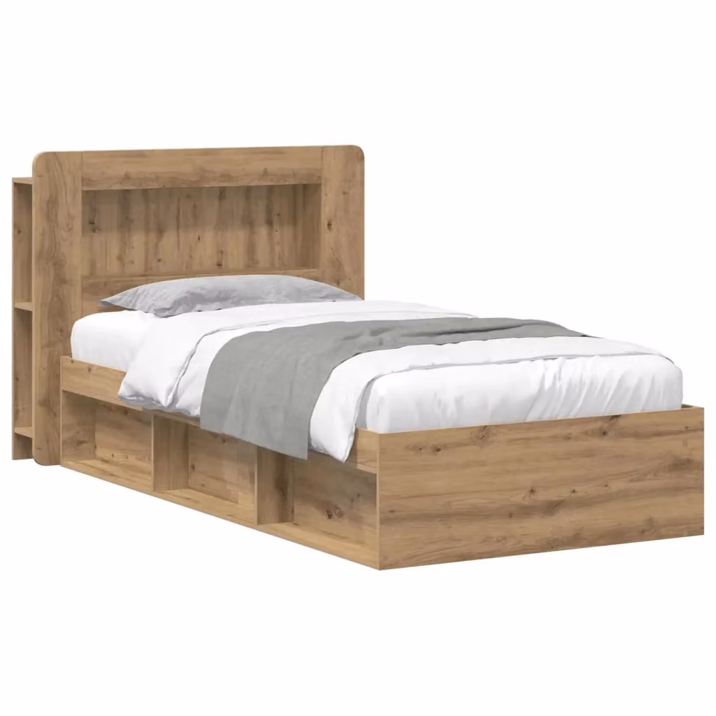 Letto moderno con contenitore e cassetti vidaXL in legno color rovere L: 190 cm, P: 140 cm, H: 93,5 cm – 2