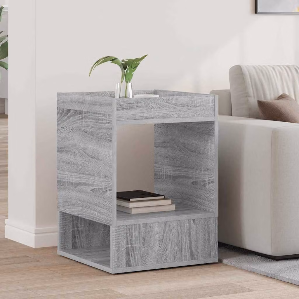 vidaXL Tavolino moderno quadrato in legno ingegnerizzato grigio L/P/H: 40 x 40 x 56 cm