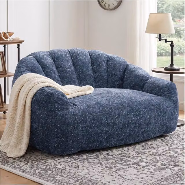 Pouf sacco 56x45x31 cm ergonomico in pelliccia sintetica multicolore