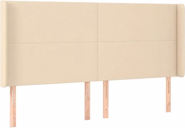 Testiera | Testata ad Orecchio Crema 203x23x118/128 cm in Tessuto