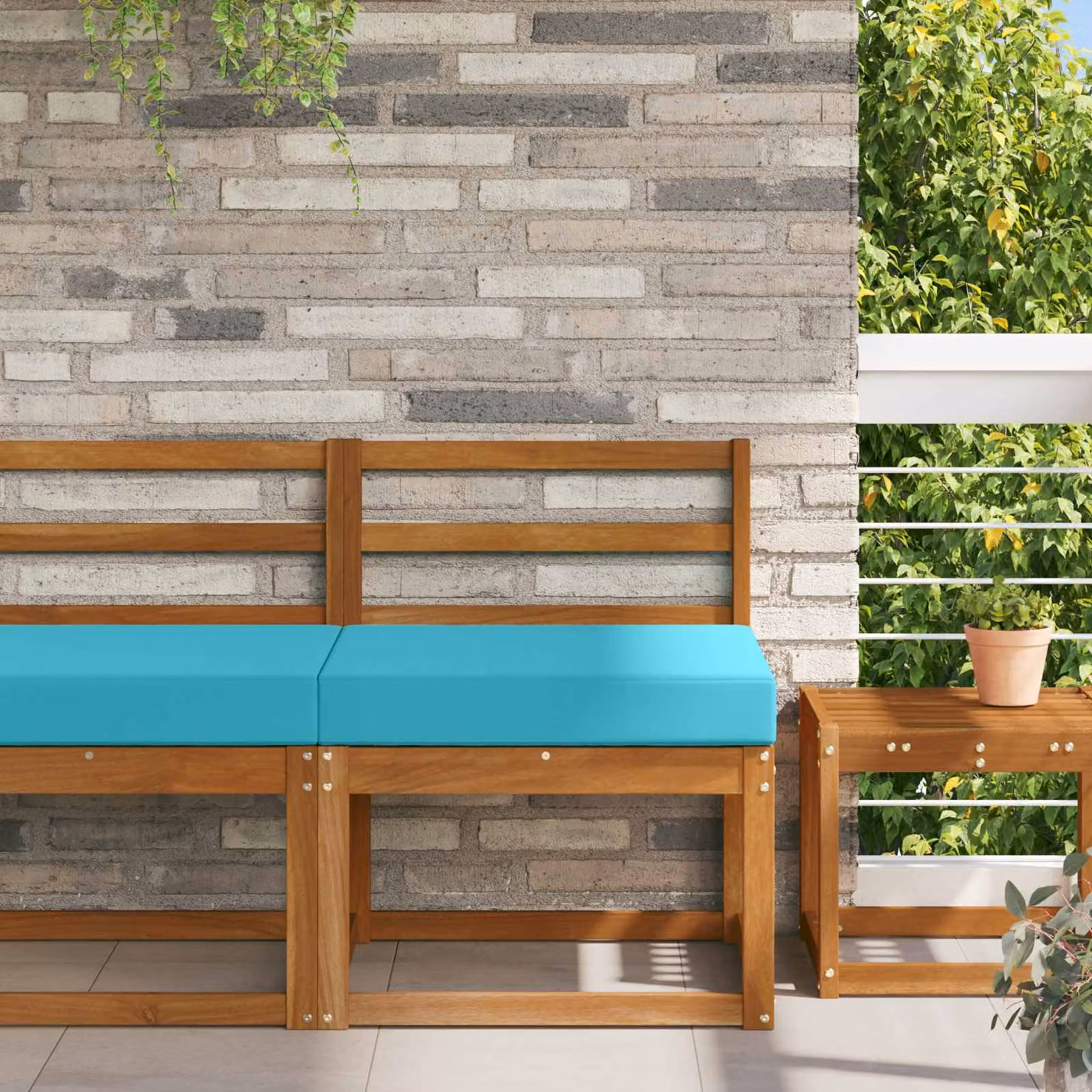 vidaXL Cuscino quadrato per divano da esterno in poliestere Turchese L 60 cm x P 60 cm x H 60 cm