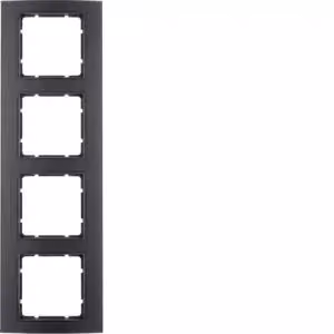 Telaio Berker 4 prese B.3 alluminio nero/antracite 10143005
