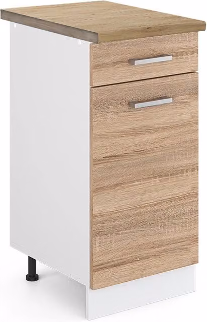 Mobiletto base per cucina R-Line Vicco Sonoma Bianco, L: 40 cm, P: 60 cm, H: 81,6 cm