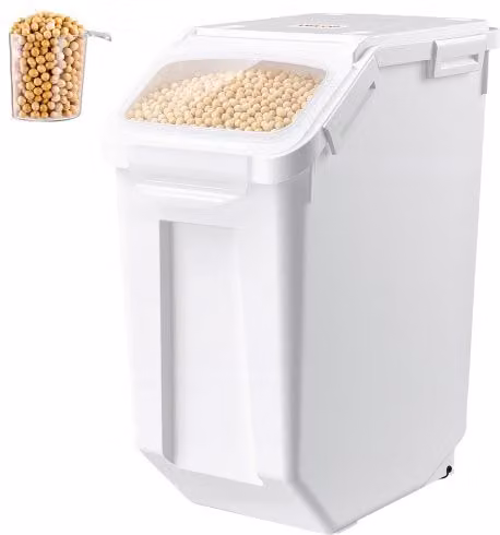 VEVOR Scatola Contenitore per Riso Multifunzionale Capienza 20 Litri Cucina Conservazione per Alimenti Secchi, Cereali, Farine, Coperchio Ermetico Impilabile, Facile Accesso, Guarnizione Doppio Strato
