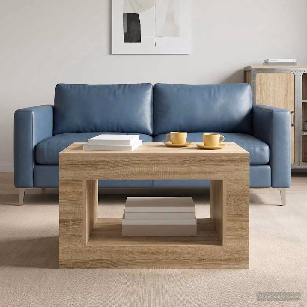 Tavolo moderno vidaXL in legno MDF laminato color Rovere Sonoma