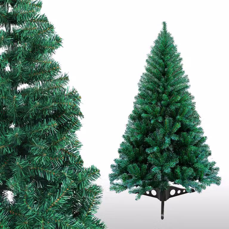 Clanmacy Albero di Natale Albero di Natale selezione di alberi di Natale verde floccato 120cm