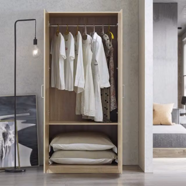 Armadio Guardaroba Bodolz en.casa Effetto Rovere Sonoma Marrone H: 176 cm, L: 80 cm, P: 52 cm