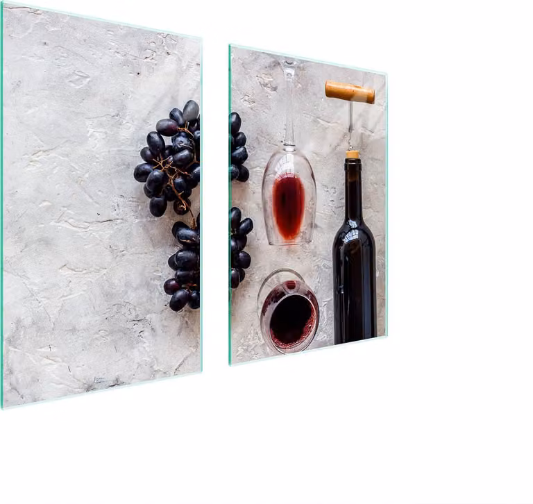 Piatto Di Protezione In Vetro Per Cucina 65X52 Vino