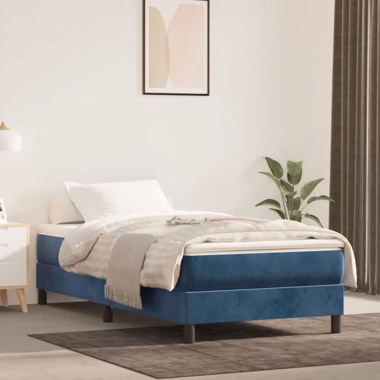 Maison Exclusive - Struttura Letto a Rete a Molle Blu Scuro 80x200 cm in Velluto