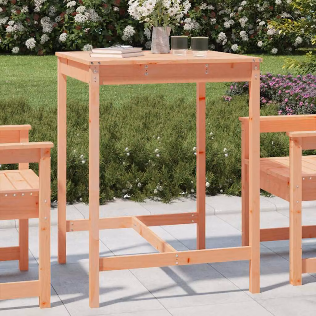 vidaXL Tavolo da Giardino Quadrato in Legno di Douglas Marrone L/P/H: 82,5 x 82,5 x 110 cm