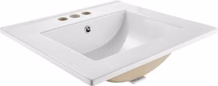 Lavabo Semi Incasso in Ceramica VEVOR Bianco per Cucina e Bagno con 3 Fori Preforati L: 51 cm, P: 46,5 cm