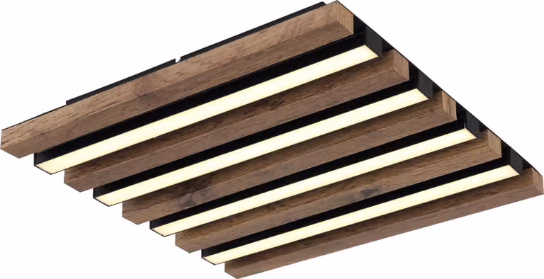 Plafoniera LED, effetto legno, marrone, L 30 cm