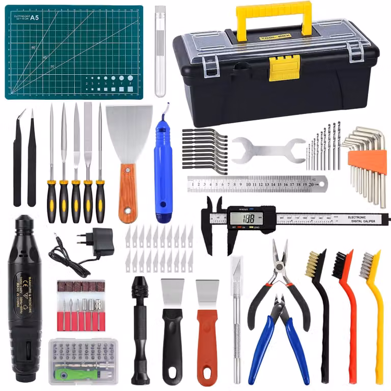 Kit di strumenti per stampanti 3D, set da 136 pezzi per la rifinitura e la pulizia dei modelli
