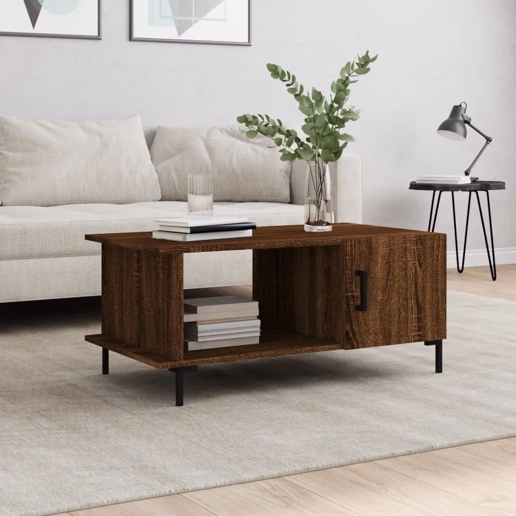 Maison Exclusive - Tavolino marrone effetto rovere 90x50x40 cm Materiale ligneo
