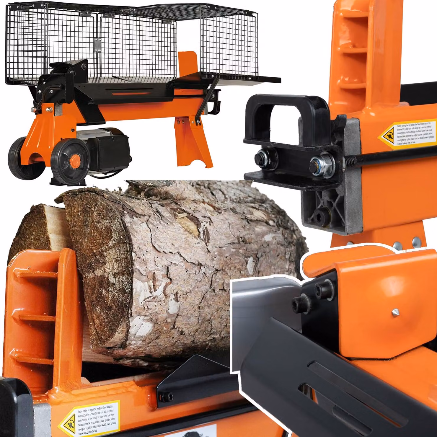 KRAFT&DELE | Spaccalegna elettrico, 2500 W, 7 t, resistente, per legni duri e nodosi
