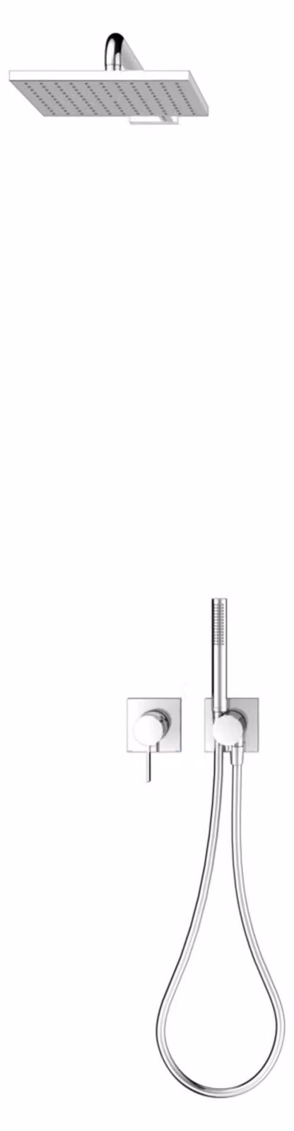 KEUCO IXMO Set de douche 4 mitigeurs, 2 consommateurs avec support de douche et pomme de douche, rosace carrée, 59651010402, 59651010402