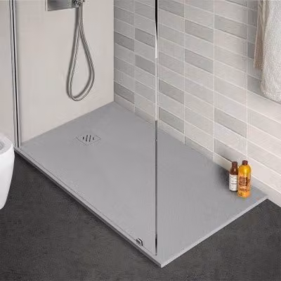 Piatto doccia rettangolare Karen INBAGNO in resina effetto pietra grigio L: 120 cm, P: 70 cm, H: 3 cm