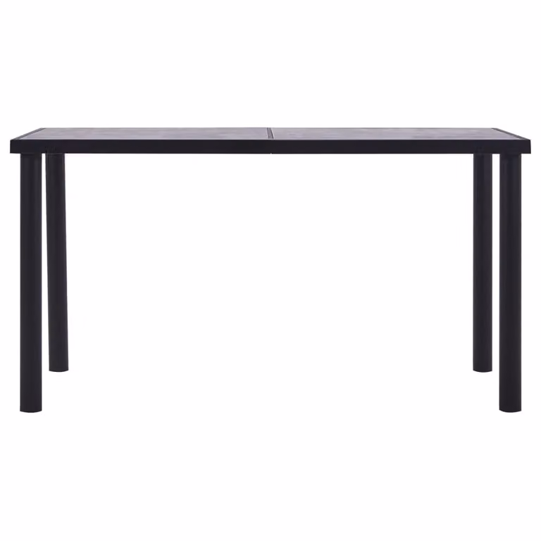 vidaXL Tavolo da pranzo nero e grigio cemento 140 x 70 x 75 cm MDF