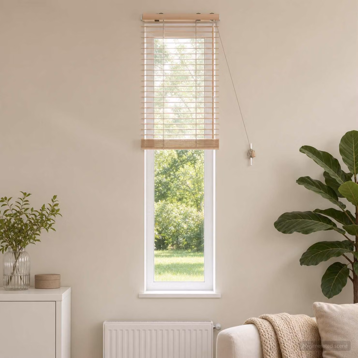 Persiane veneziane per finestre scolastiche, finitura effetto legno, dimensioni 45 x 160 cm, larghezza lamelle 35 mm