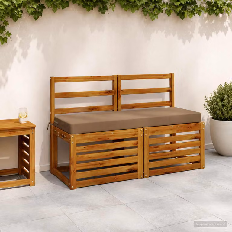 Cuscino per panchina vidaXL SOEST in poliestere beige con rivestimento rimovibile e resistente ai raggi UV