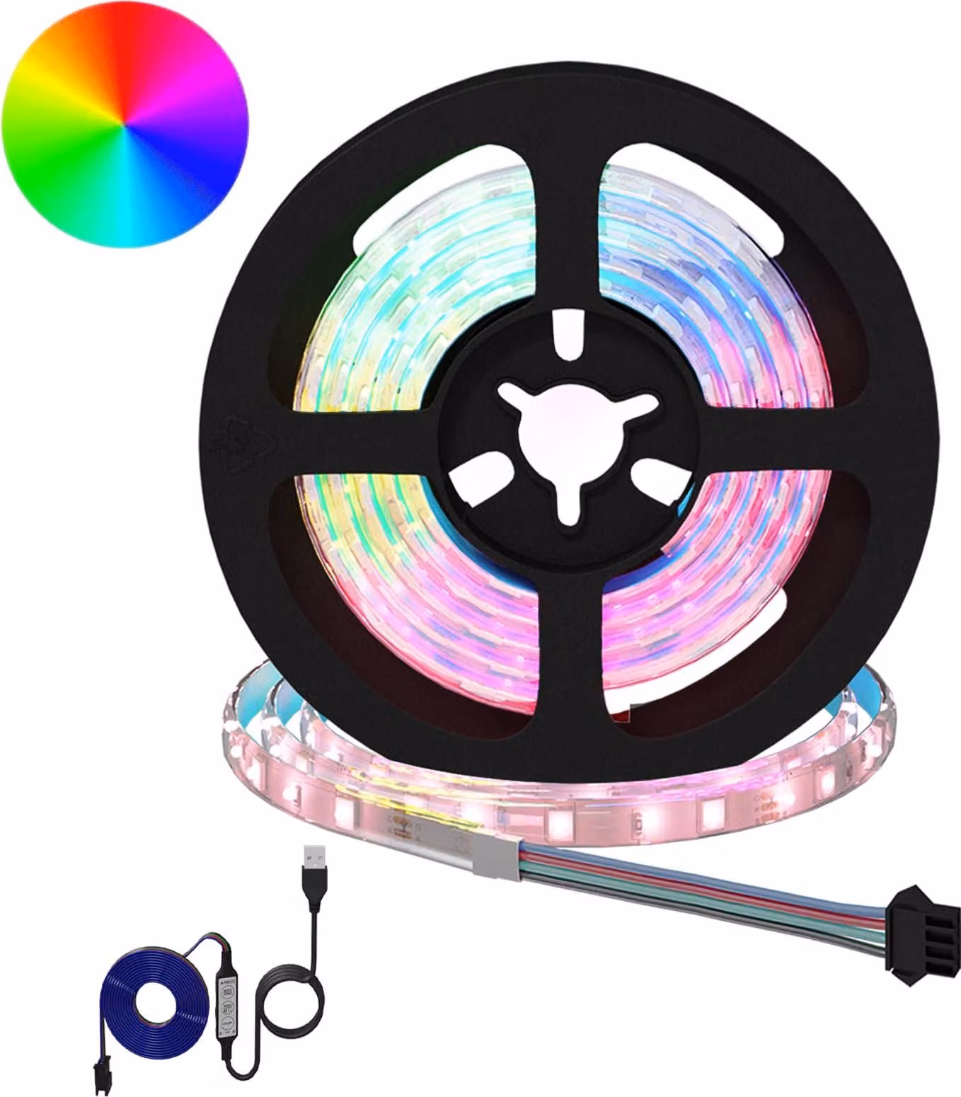 Strisce LED, 12 pezzi, nere e trasparenti