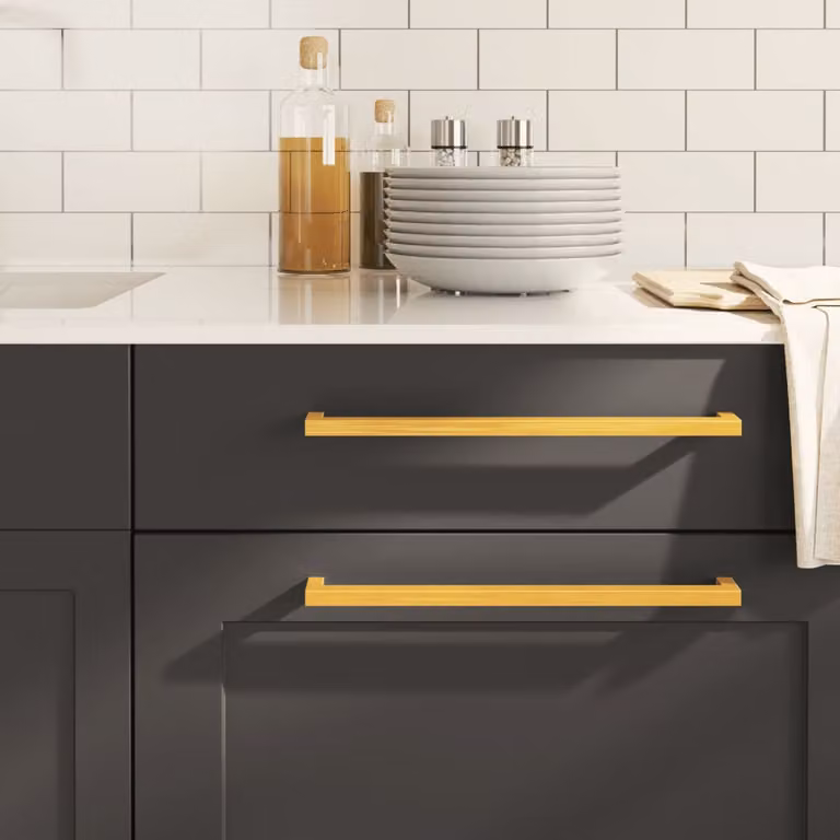 Set di 10 maniglie per mobili a barra vidaXL in acciaio inox color oro lucido