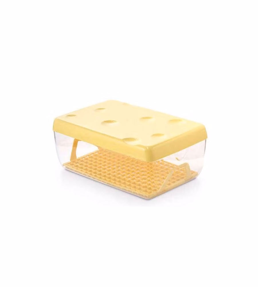 Contenitore Salva Formaggio Snips in Plastica Trasparente e Gialla L/P/H: 26 x 17 x 10 cm