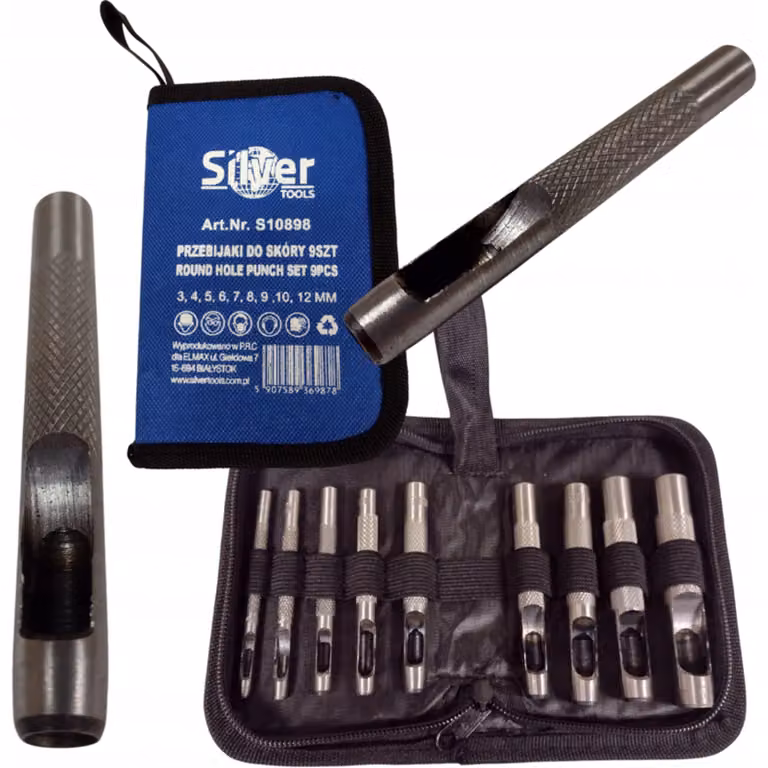 Punzone per pelle 3-12 mm 9 pz.