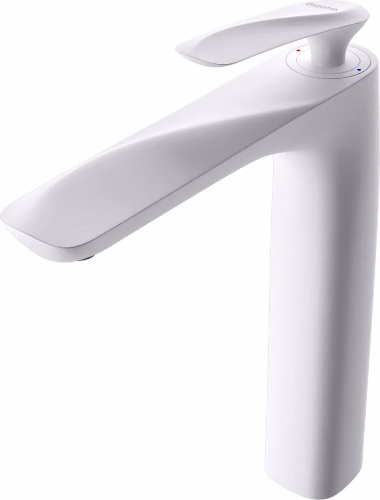 doporro Rubinetto Bagno Miscelatore per Lavabo Caldo e Freddo Regolabile Miscelatore Monocomando 28cm WAM-7201 Bianco