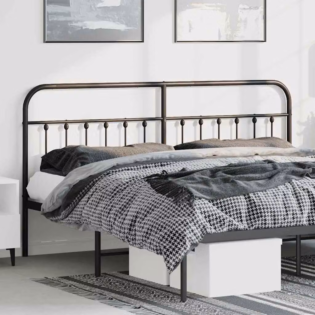 Testiera di ricambio vidaXL in metallo nero laccato per letto 180x200 cm