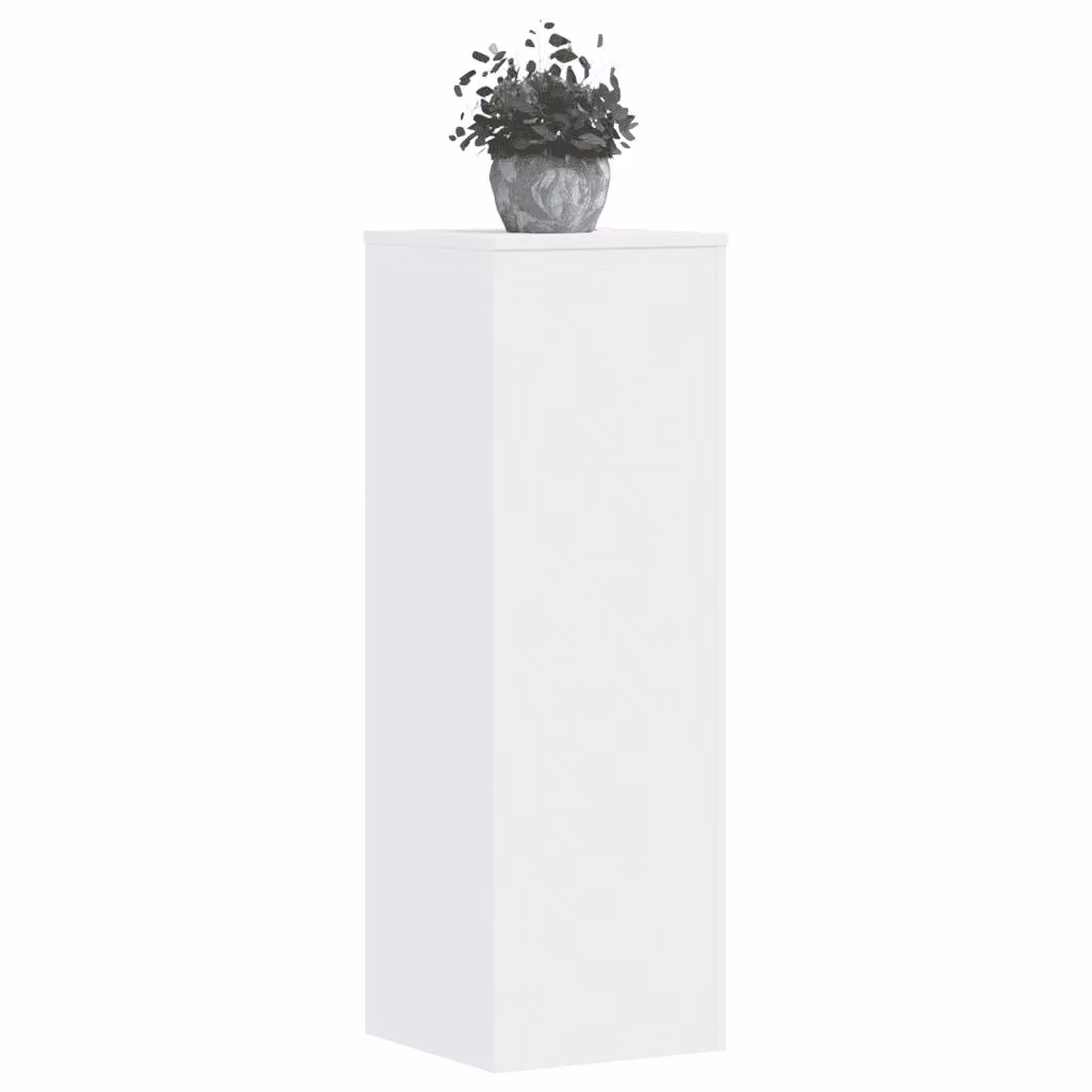 Set di 2 supporti per piante vidaXL in legno MDF bianco, design moderno, L/P/H: 33 x 33 x 100 cm