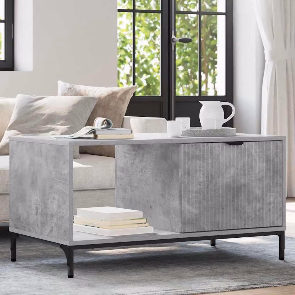 Maison Exclusive - Tavolino da caffè grigio cemento, 90 x 49 x 46 cm, realizzato in materiale composito di legno