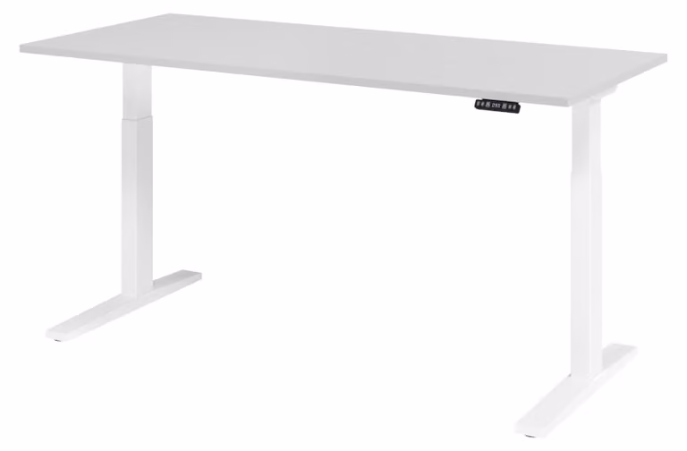 Scrivania elettrica bümö XMKA - Decorazione: grigio, dimensioni: 180 x 80 cm, struttura: bianco