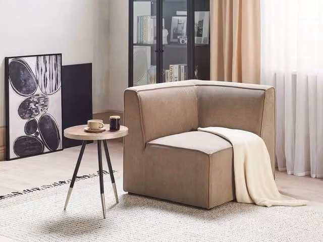 Modulo divano singolo Beliani in velluto a coste Beige