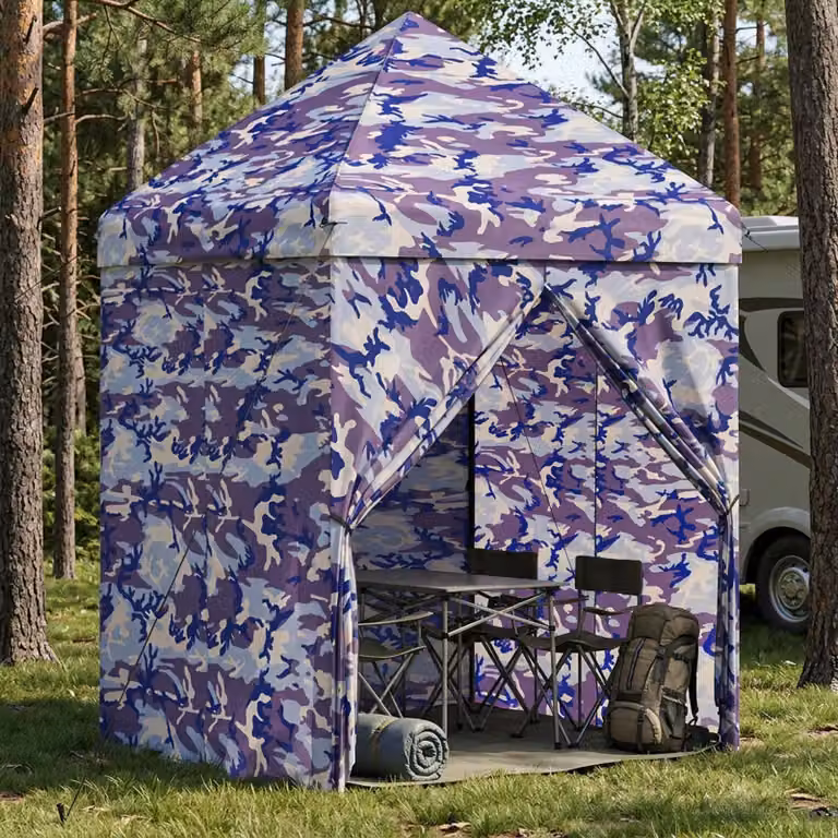 Gazebo Pop-up vidaXL con 4 Pareti Blu Cacciatore L/P: 2,9 x 2,9 m