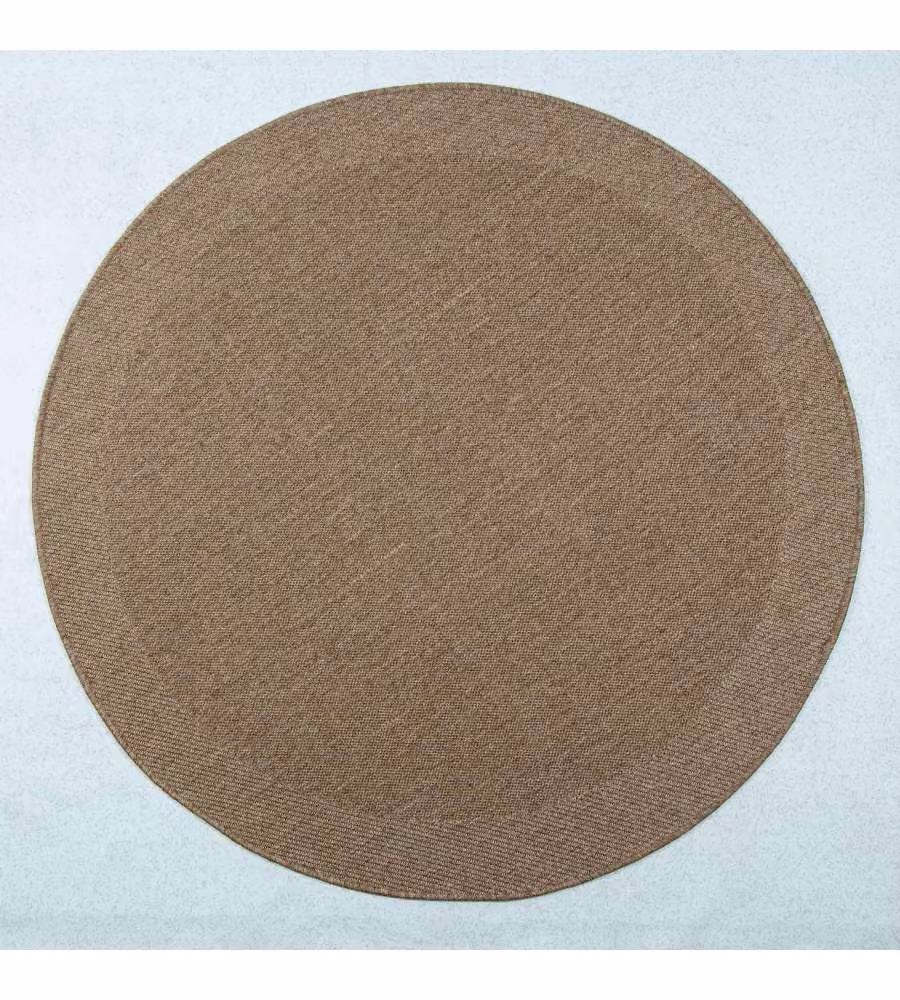 Domo Mea Tappeto Outdoor Rotondo 120 cm Beige Naturale Polipropilene